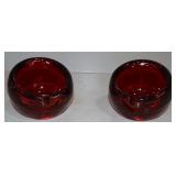 Ruby Red Viking Glass Atomic Sphere Orb Tray