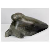 Inuit Carved Stone Seal Sculpture - Signed