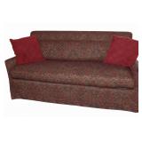 Wesley Hall Custom Sofa & 2 Suede Throw Pillows