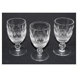 3 Waterford Crystal 'Colleen' Claret Wine 4.75'