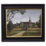 Landscape Oil Painting  Church Scene