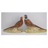 Vintage Holland Art Pottery Pheasant Figurines