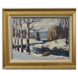 John Saarniit Winter Landscape with Birch Trees