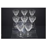 8 Elegant Paneled Design Crystal Wine Glasses
