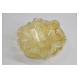Murano Art Glass Bowl with Gold Aventurine