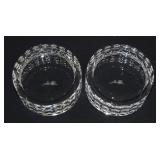2 Oleg Cassini Signed Crystal Bottle Coasters