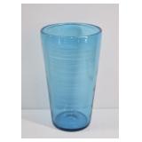 MCM Large Hand-Blown Blue Art Glass Vase