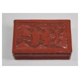 Chinese Carved Cinnebar Style Box