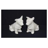 Pair of Belleek Porcelain Fox Terrier Figures