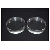 2 Heavy Crystal Coasters / Display Plinths 7'