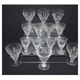 14 pcs Vintage Glass Stemware Set