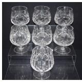 7 pcs Olive & Cross Crystal Brandy Snifters