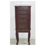 Jewelry Armoire Cabinet with Mirror & Side Storage
