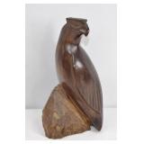 Hand Carved Wooden Eagle Sculpture
