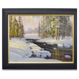 Reginald F. Selfe  Winter Landscape Oil Painting