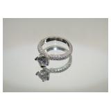 925 Sterling Silver Round Cut CZ Ring Sz 8.25