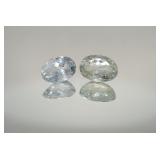 Pair of Oval Natural Skardu Aquamarines 15.69 ct