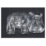 MCM Vintage Kosta Crystal 'Flat Back Hippo'