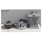 Rustic Metal Garden Lanterns & Candle Holder