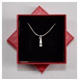 Sterling Solitaire Pendant Necklace