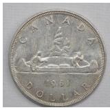 1961 Canada Silver Voyageur Dollar