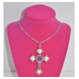 Sarah Coventry Cross Pendant Necklace