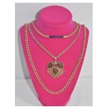 Sarah Coventry Gold Tone Necklace Trio