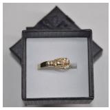 10K Gold Buckle w CZ Accent Ring