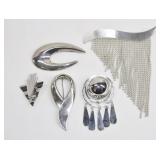 Vintage Silvertone Brooch Collection (5)