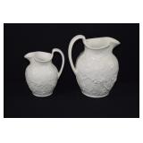 Matched Pair of Wedgwood Embossed Queen's Ware