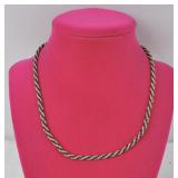 Trifari Rope Chain Necklace 16' Gold Tone