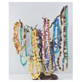 Beaded Necklace Lot 18pcs Wood & Glass +