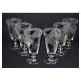 Etched Crystal Iced Tea / Juice Glasses - 6 pcs