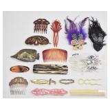 Vintage Hair Combs & Accessories Lot