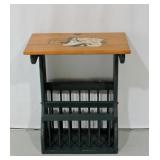 Hand-Painted Wooden Magazine Table
