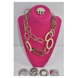 Statement Link Necklace & 5 Scarf Clips