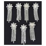 7 Vintage Rhinestone Dangle Brooches