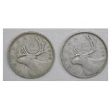 1948 & 1949 Canada Silver Quarters