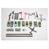 Vintage Toy Military Vehicles & Figures Lot