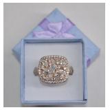 Two-Tone 925 w CZ Statement Ring
