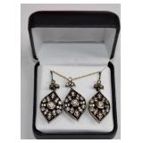 Sterling & Bronze Pendant/Earring Set