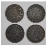 Victorian Canadian Large Cents (4)