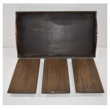 Vintage Serving Tray Set with Matching Lap Trays