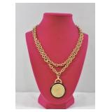 Vintage Roman Coin Style Pendant Necklace