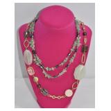 Cookie Lee Stone Necklace & Chip Strand