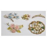 Vintage Enamel Brooch Collection (5)