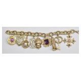 Vintage Charm Bracelet w 9 Charms