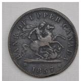 1857 Bank of Canada Penny Token