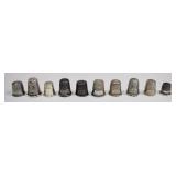 Lot of 10 Sterling Silver Thimbles