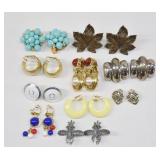 10 Pairs Vintage Clip-On Earrings Lot